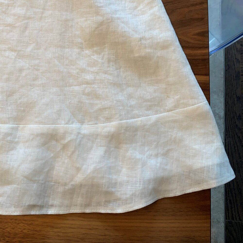 White Zip-Front Linen A-Line Dress - Picture 9 of 16